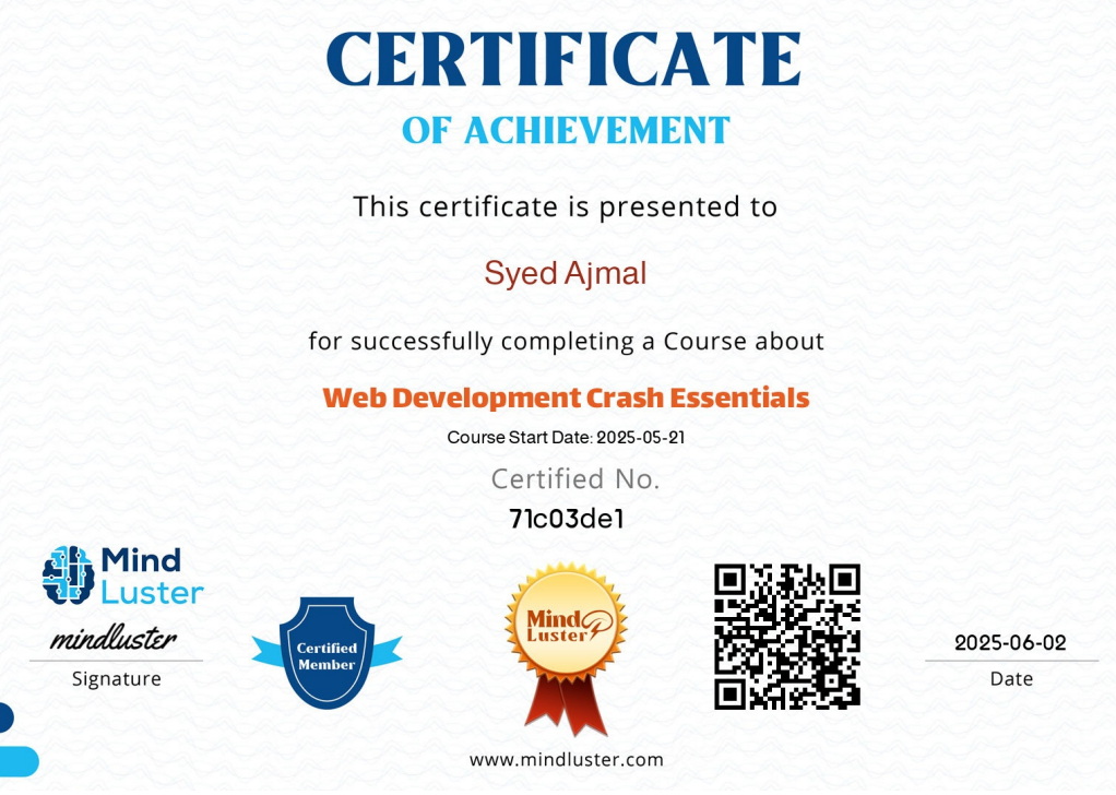 Web Development Certificate